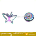 Inox 316L modèles divers en acier chirurgical Rainbow plaqué Stud boucles d’oreilles faux Plug Tunnel